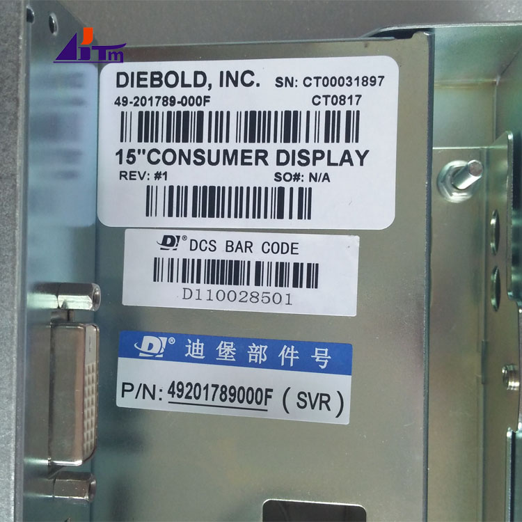 Diebold 15" Consumer Display LCD 49-201789-000F 49201789000F