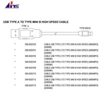 009-0020701 NCR 6683 6684 6687 2062 2064 Cable Assy USB Type A To Type Mini B