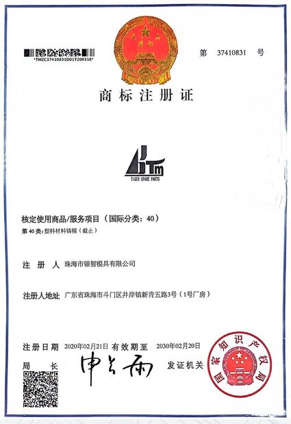 China Tiger Spare Parts Co., Ltd certification